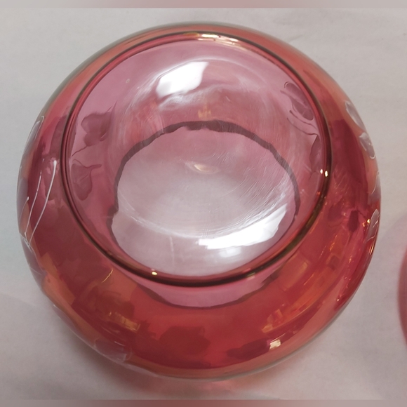 Cranberry gold luster hand painted jar - Picture 6 of 9